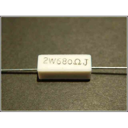 Resistenza 680 ohm 2W 5% a filo in cassa ceramica