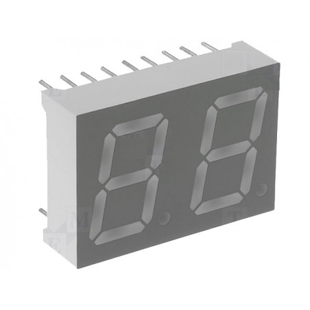 Display LED doppio a 7 segmenti 13mm verde