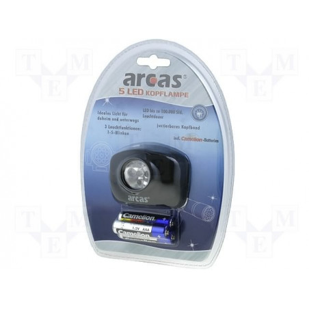 TORCIA DA CASCO A 5 LED NERO