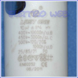 Condensatore 10uF 450VAC Lavatrice - Lavastoviglie