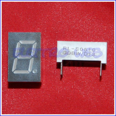 DISPLAY a 7 segmenti Catodo Comune RL-S0510GDBW/D13 LED Verde 12.7mm