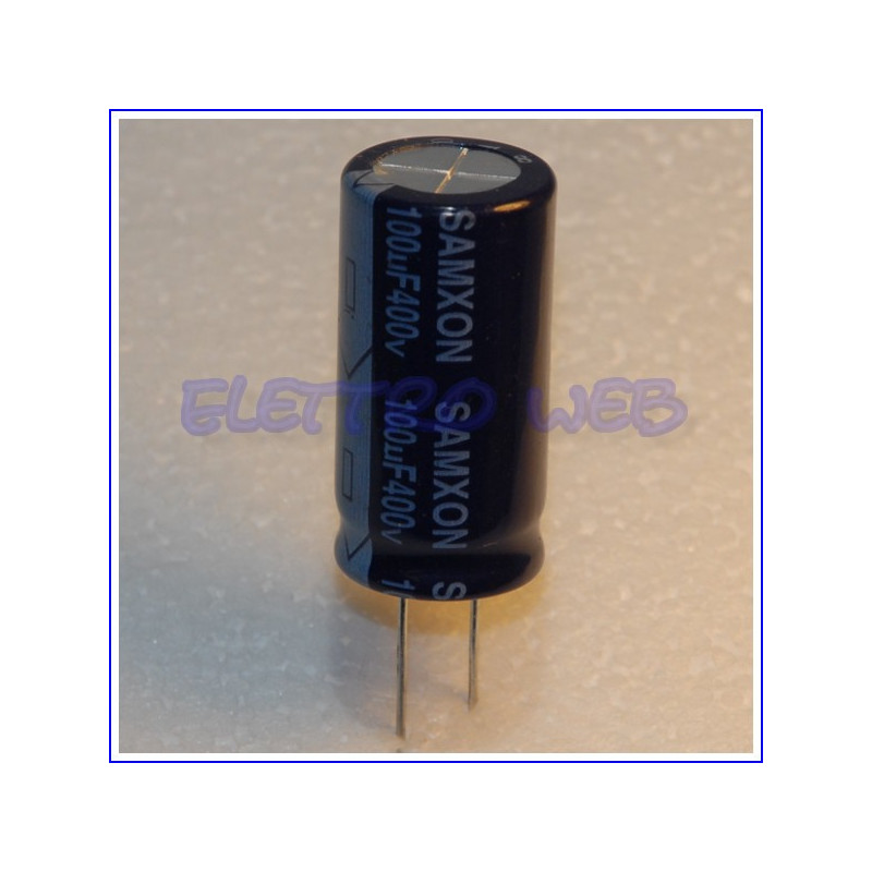 Condensatori Elettrolitici 100uF 400V 18x36.5mm Passo 7mm 85°