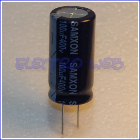 Condensatori Elettrolitici 100uF 400V 18x36.5mm Passo 7mm 85°