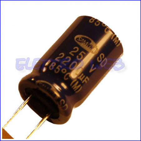 Condensatori Elettrolitici 2200uF 25V 12.5X21 Passo 5mm (CONF. 3 PEZZI)