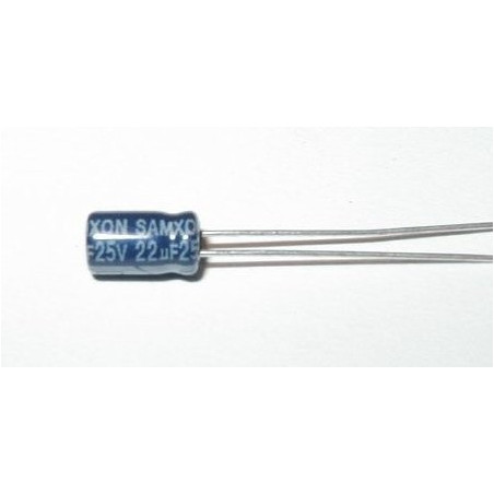 COND. ELET. 22uF 25V 4X7 P1.5 MINIATURA