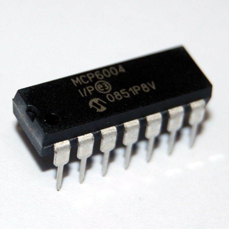 INTEGRATO MCP6004-I/P - Amplificatore Operazionale QUAD 1.8V - MICROCHIP