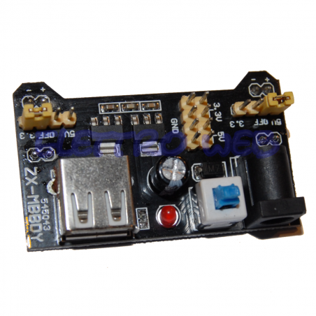 MODULO ALIMENTATORE PER BREADBOARD MB102 DC-DC 3,3V-5V - compatibile ARDUINO