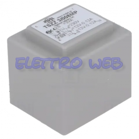 Trasformatore da Circuito Stampato 3 VA - 220V - doppia uscita 12V - 0.12A
